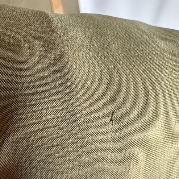 SOVERE Olive Green Button Up Crop Top XS Slinky Ruched Long Sleeve Work $169 NEW - Picture 8 of 11